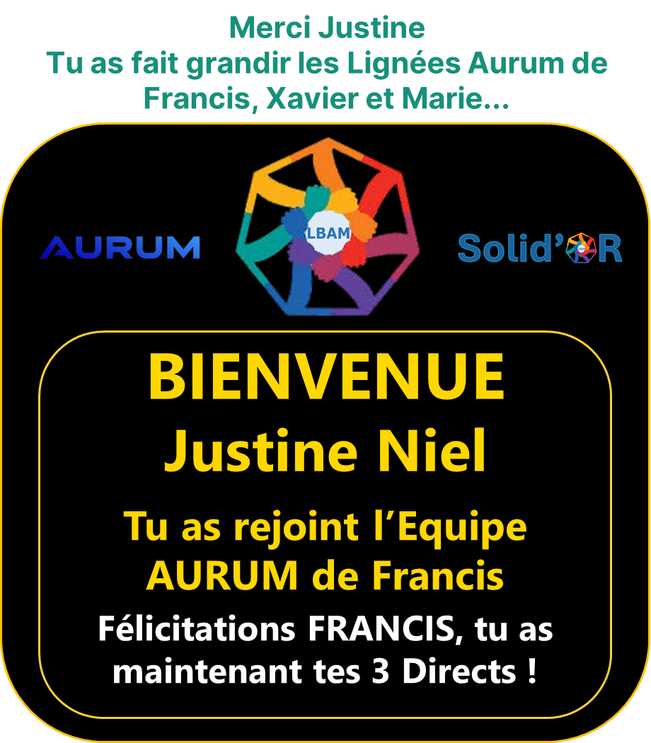NOUVEAU MEMBRE AURUM